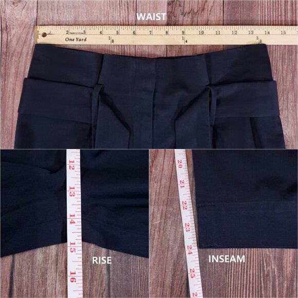 COS Womens Size 4 High Waist Belted Cropped Tapered Pants Navy Blue Minimalist - Picture 12 of 12